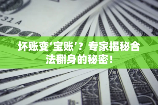 北京坏账变‘宝账’？专家揭秘合法翻身的秘密！